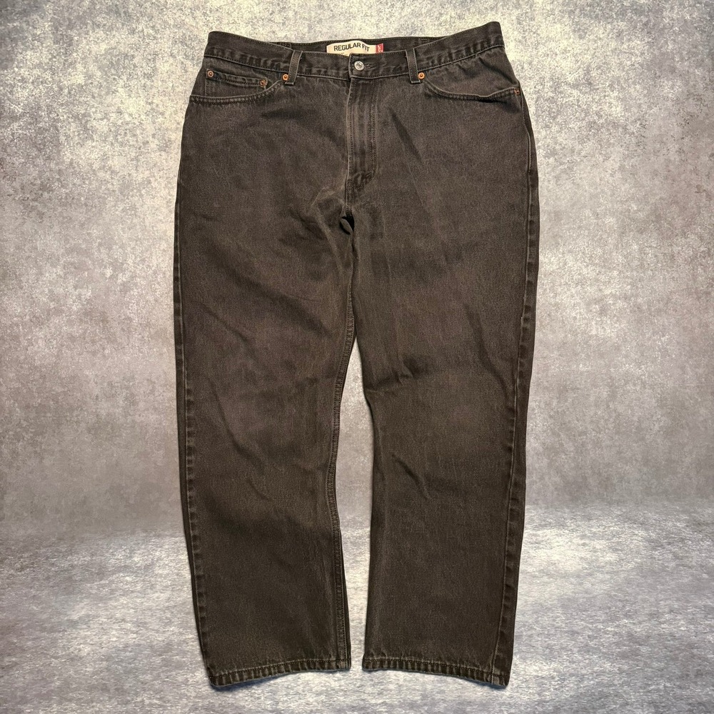 Vintage Levi's 505 Mens Jeans Regular Fit Black Wash Denim Size 38x30